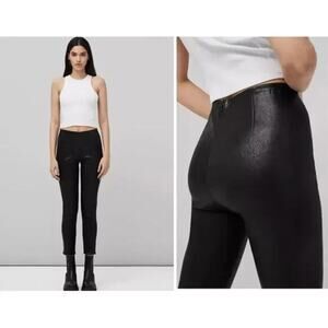 rag & bone Glossy Black Ankle Pants